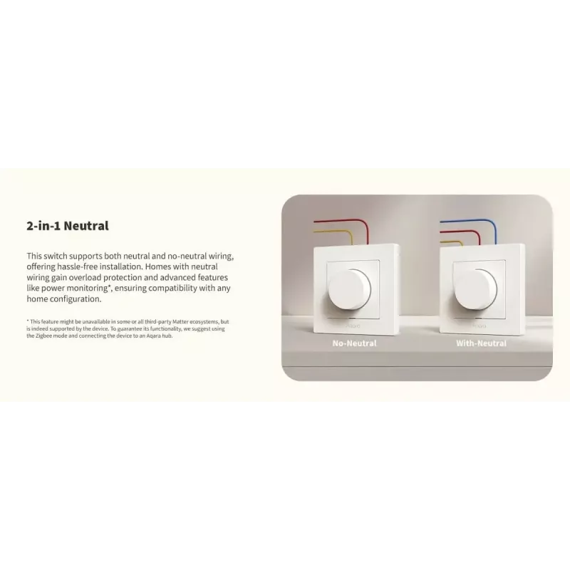 Aqara Dimmer Switch H2 EU White šviesos jungiklis Aqara KD-R01D