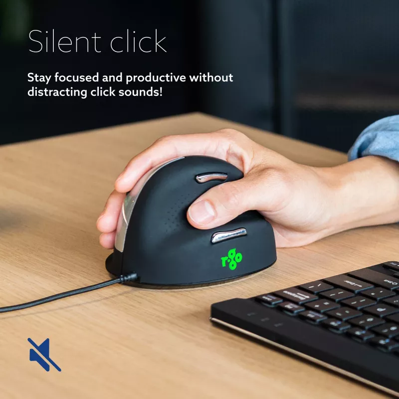 R-Go Tools Ergonominė pelė R-Go HE Break su pertraukų programine įranga, vidutinė (rankos dydis 165-185 mm), dešiniarankiams, laidinė, juoda