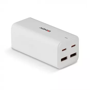 Lindy 100W 4 prievadų USB Type A ir C GaN įkroviklis, skirtas naudoti patalpose, universalus