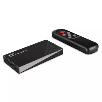 Lindy 3 prievadų HDMI 8K60 jungiklis HDMI USB Micro-USB juodas 4320p 48 Gbit/s