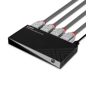Lindy 3 prievadų HDMI 8K60 jungiklis HDMI USB Micro-USB juodas 4320p 48 Gbit/s