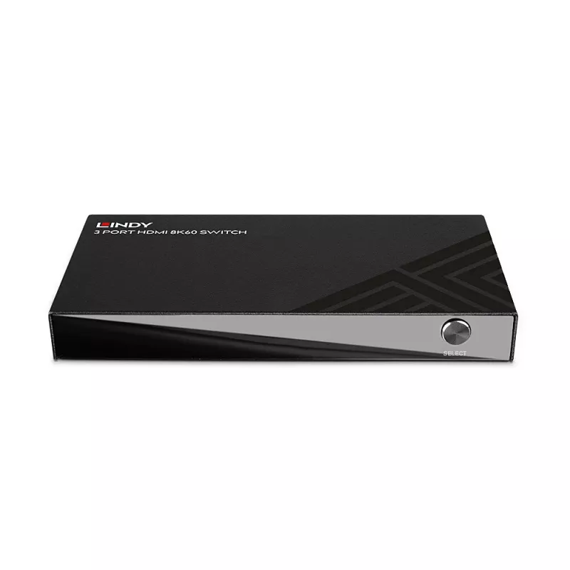 Lindy 3 prievadų HDMI 8K60 jungiklis HDMI USB Micro-USB juodas 4320p 48 Gbit/s