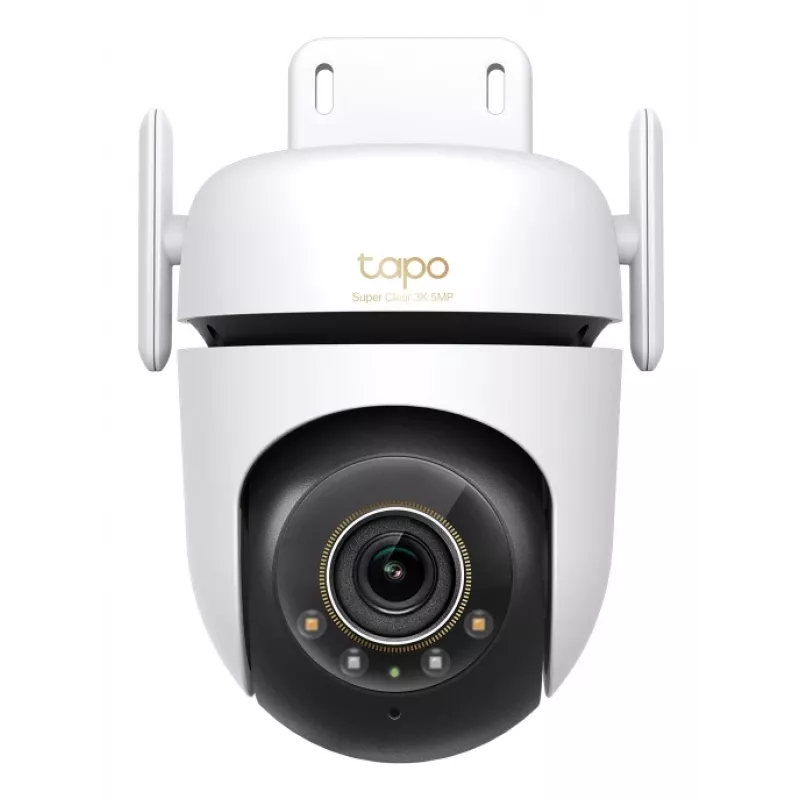 TP-Link lauko PTZ apsaugos „Wi-Fi“ kamera SPEC: 3K 5MP (2880x1620), 2,4 GHz, 2 × išorinės antenos, 1 × Ethernet prievadas, horizontalus 360°