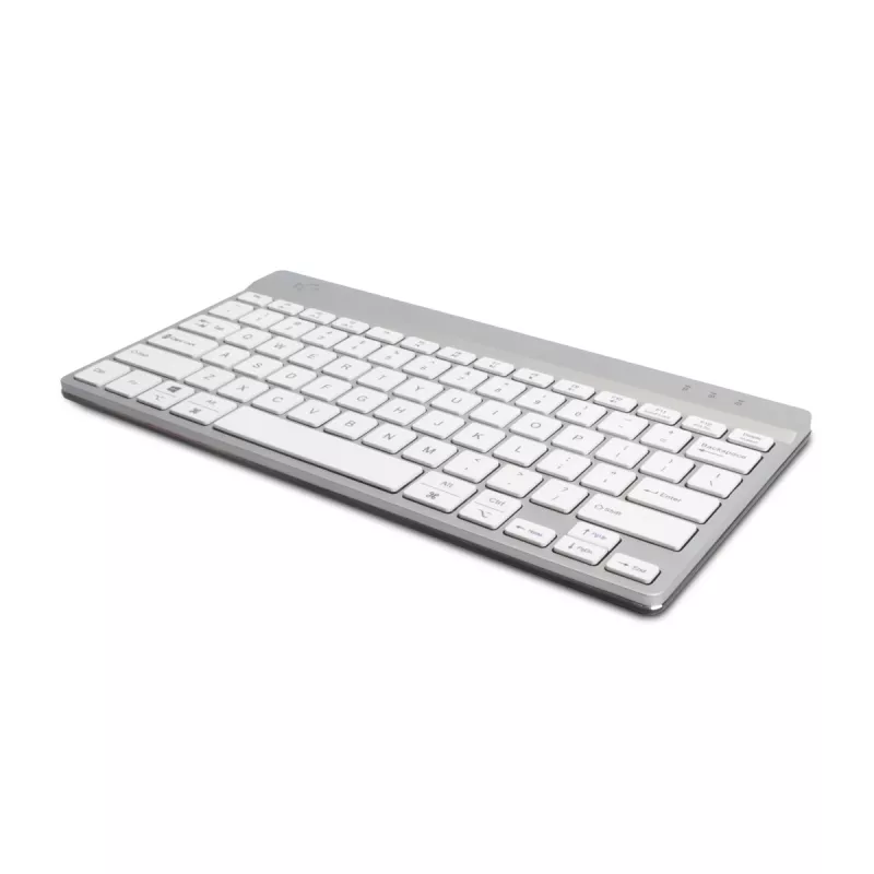 R-Go Tools ergonominė klaviatūra R-Go Compact Break, kompaktiška klaviatūra su pertraukų programine įranga, QWERTY (US), Bluetooth, balta