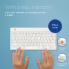 R-Go Tools ergonominė klaviatūra R-Go Compact Break, kompaktiška klaviatūra su pertraukų programine įranga, QWERTY (US), Bluetooth, balta
