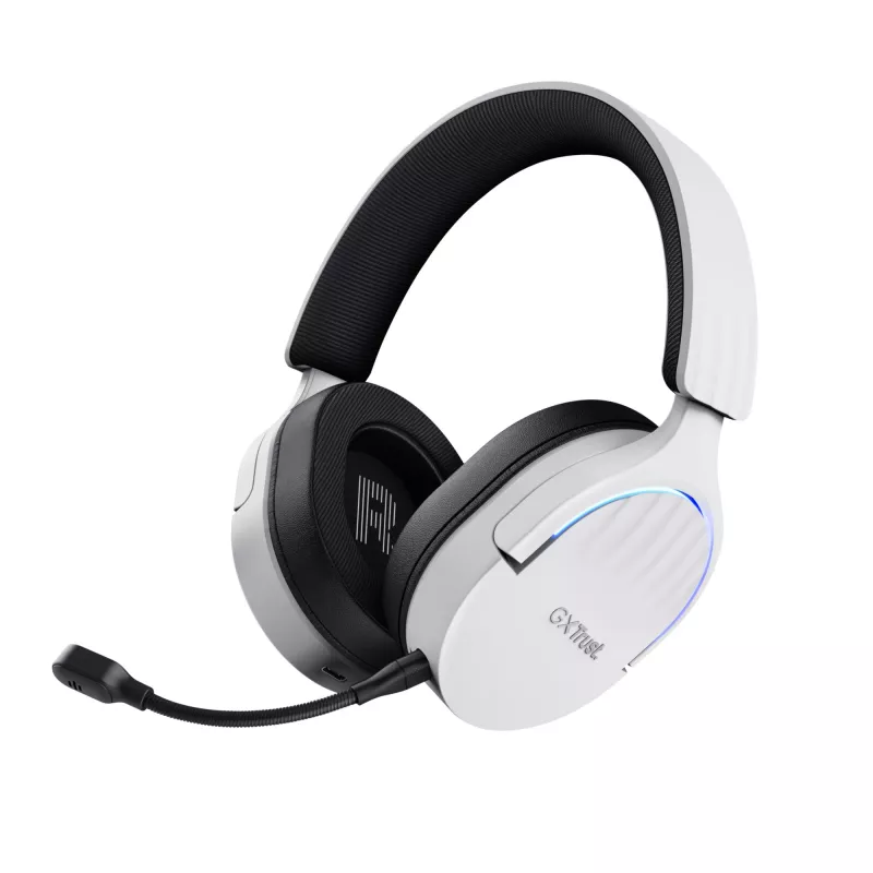 Trust GXT 491W FAYZO ausinės laidinės ir belaidės ant galvos žaidimams USB Type-C Bluetooth juoda, balta