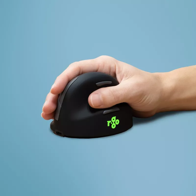 R-Go Tools ergonominė pelė R-Go HE Break su pertraukų programine įranga, didelė (plaštaka ≥ 185 mm), dešiniarankiams, Bluetooth, juoda