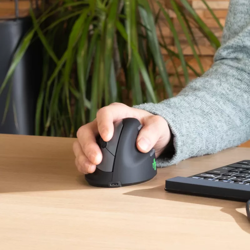 R-Go Tools ergonominė pelė R-Go HE Break su pertraukų programine įranga, vidutinė (plaštakos dydis 165-185 mm), dešiniarankiams, Bluetooth, juoda