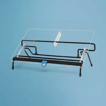 R-Go Tools dokumentų laikiklis R-Go Flex Read, ergonomiškas, su minkšta porolono riešo atrama, skaidrus akrilas