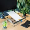 R-Go Tools dokumentų laikiklis R-Go Flex Read, ergonomiškas, su minkšta porolono riešo atrama, skaidrus akrilas
