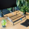 R-Go Tools dokumentų laikiklis R-Go Flex Read, ergonomiškas, su minkšta porolono riešo atrama, skaidrus akrilas