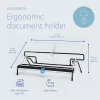 R-Go Tools dokumentų laikiklis R-Go Flex Read, ergonomiškas, su minkšta porolono riešo atrama, skaidrus akrilas