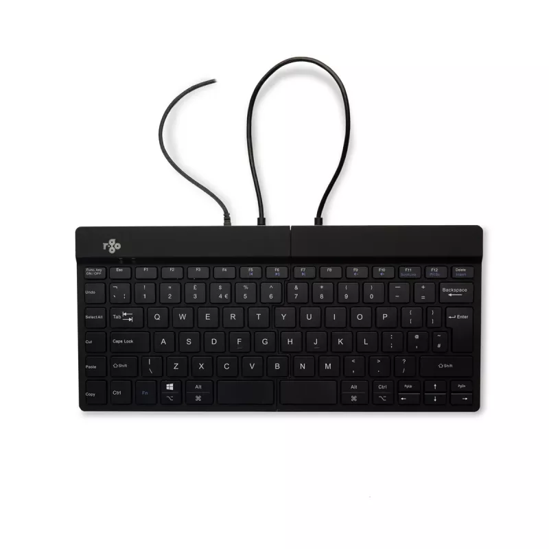 R-Go Tools Ergonominė klaviatūra R-Go Split Break v2 su pertraukų programine įranga, ergonomiška padalyta klaviatūra, QWERTY (UK), laidinė, juoda