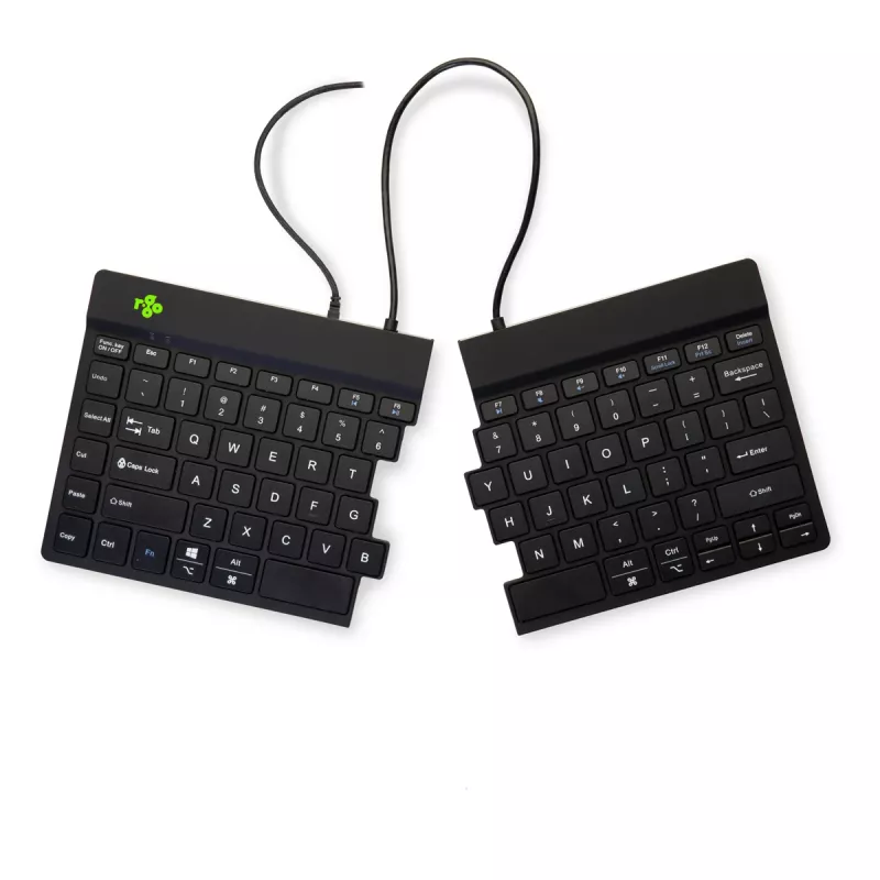 R-Go Tools Ergonominė klaviatūra R-Go Split Break v2 su pertraukų programine įranga, ergonomiška atskirta klaviatūra, QWERTY (US), laidinė, juoda