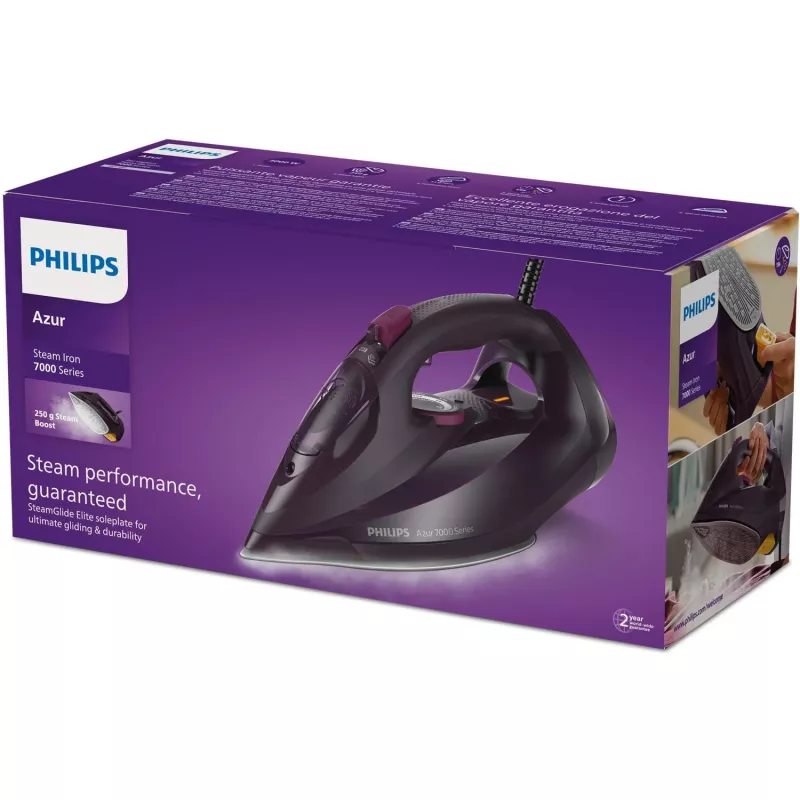 Philips 7000 serijos DST7061/30 lygintuvas Garinis lygintuvas SteamGlide Elite padas 3000 W Violetinė