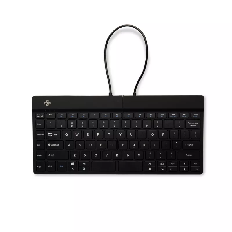 Ergonomiška klaviatūra „R-Go Split Break“ su pertraukų programine įranga, ergonomiška atskirta klaviatūra, QWERTY (US), Bluetooth, juoda