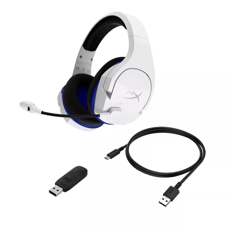 HyperX Cloud Stinger Core - belaidės žaidimų ausinės (balta-mėlyna) - PS5-PS4