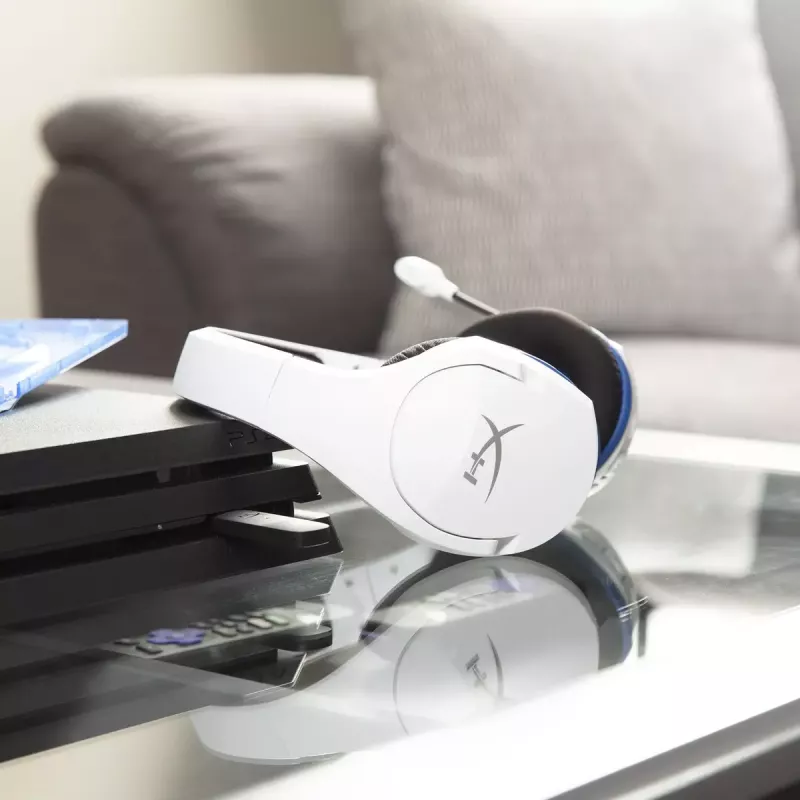 HyperX Cloud Stinger Core - belaidės žaidimų ausinės (balta-mėlyna) - PS5-PS4
