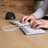 R-Go Tools ergonominė klaviatūra R-Go Split Break su pertraukų programine įranga, ergonomiška padalinta klaviatūra, QWERTY (US), Bluetooth, balta