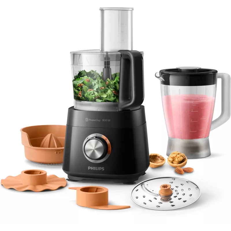 Philips Viva Collection HR7510/10 kompaktiškas virtuvinis kombainas