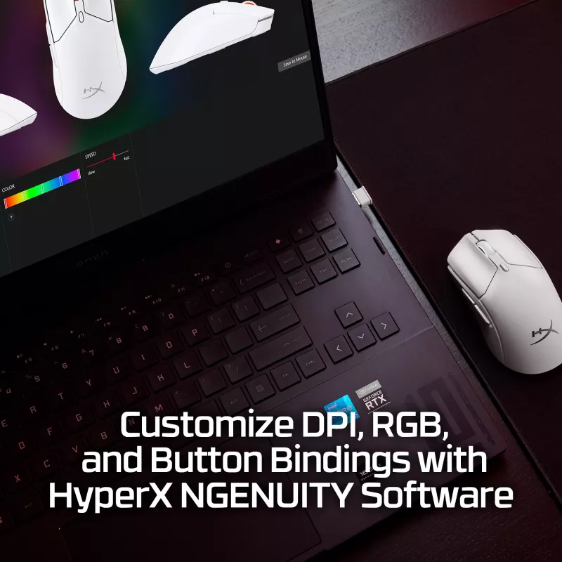 HyperX Pulsefire Haste 2 Mini - belaidis žaidimų pelė (balta)