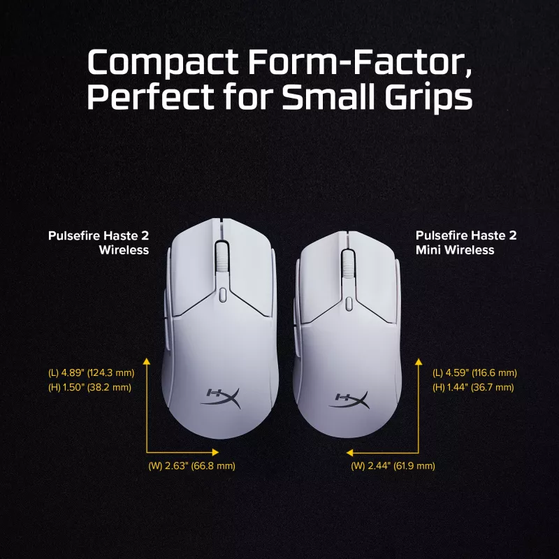 HyperX Pulsefire Haste 2 Mini - belaidis žaidimų pelė (balta)
