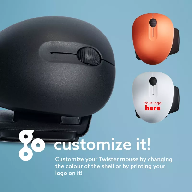 R-Go Tools Ergonominė pelė R-Go Twister, su pertraukų programine įranga, abiem rankoms tinkama pelė, sulankstoma, Bluetooth ir laidinė