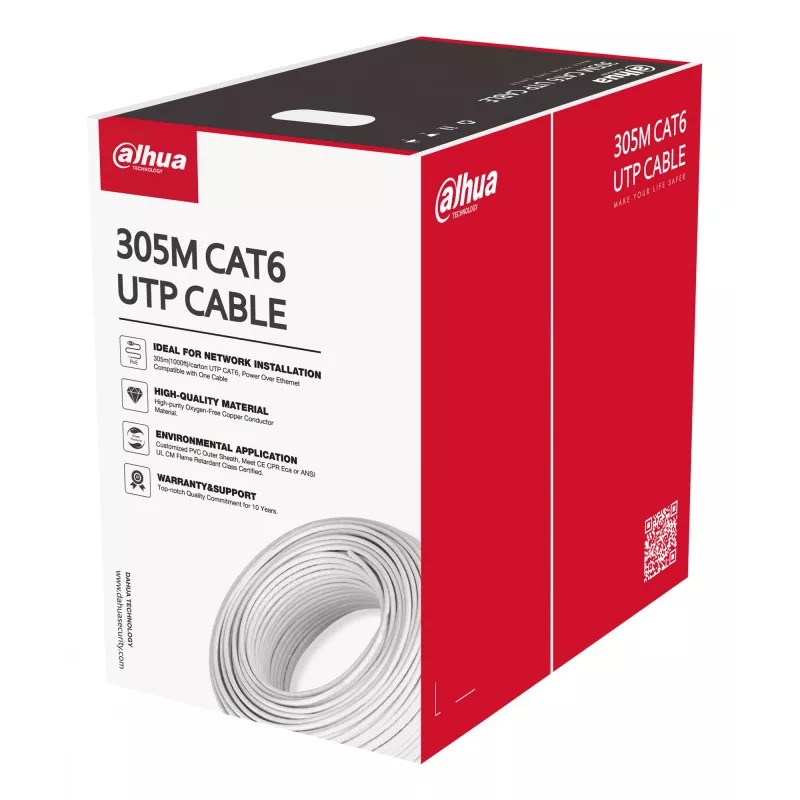 Dahua Technology PFM920I-6UN-C-V2 tinklo kabelis Baltas 305 m Cat6 U/UTP (UTP)