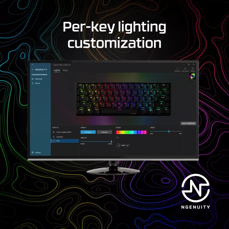 HyperX Alloy Origins 60 - mechaninė žaidimų klaviatūra - HX Red (US išdėstymas)