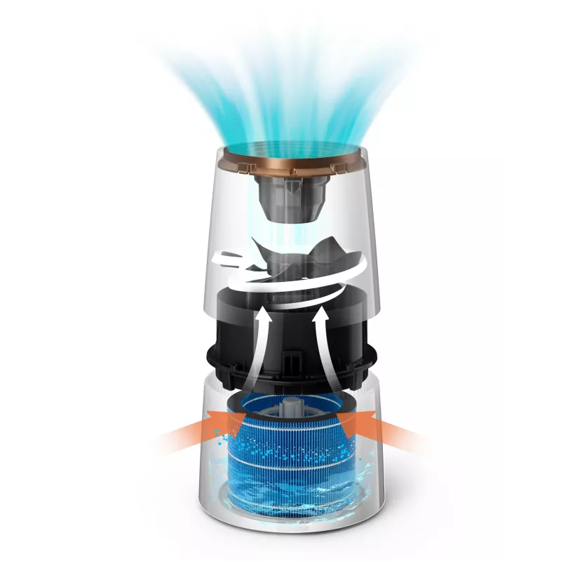 Philips 3000 series HU3918/10 drėkintuvas Su sparnuote 3 L Juoda 25 W