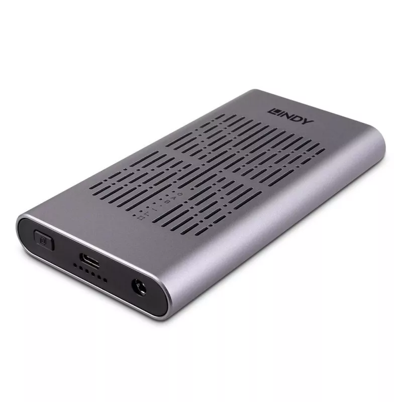 Lindy USB 3.2 Gen 2x2 dvigubas M.2 NVMe SSD korpusas su klonavimo funkcija