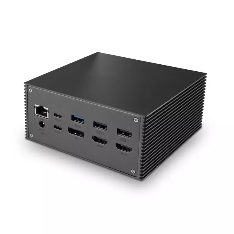 “Lindy DST-Pro 101”, USB-C nešiojamojo kompiuterio prijungimo stotelė su 4K palaikymu ir 100 W maitinimo bloku