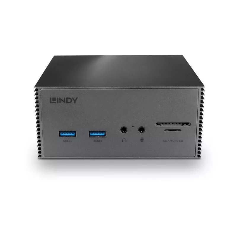 “Lindy DST-Pro 101”, USB-C nešiojamojo kompiuterio prijungimo stotelė su 4K palaikymu ir 100 W maitinimo bloku