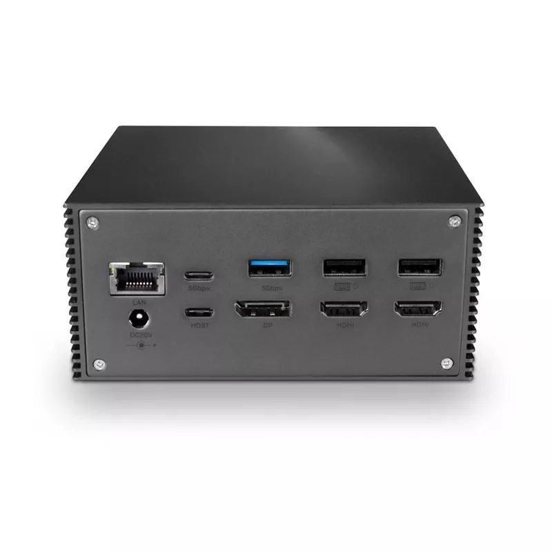 “Lindy DST-Pro 101”, USB-C nešiojamojo kompiuterio prijungimo stotelė su 4K palaikymu ir 100 W maitinimo bloku