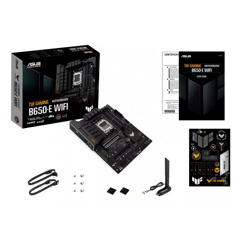 Pagrindinė plokštė ASUS TUF GAMING B650-E WIFI ATX Socket AM5 DDR5 4x DIMM 192GB Wi‑Fi 6E Bluetooth 5.3 3x M.2 2.5Gb LAN