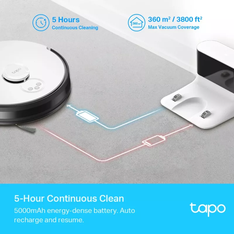 TP-Link Tapo LiDAR navigacijos robotas dulkių siurblys ir šluota