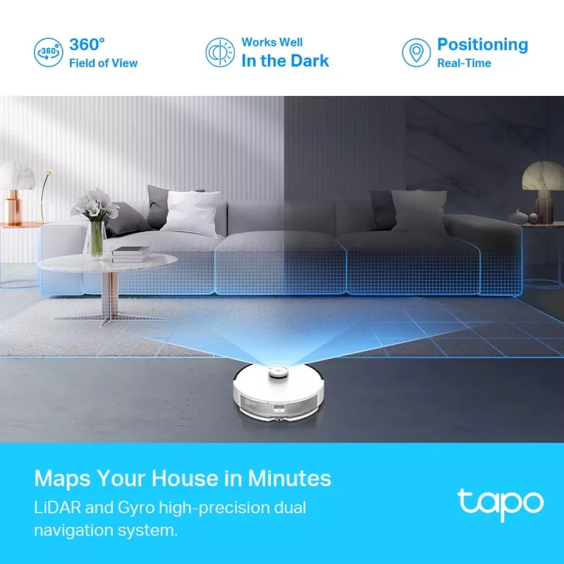 TP-Link Tapo LiDAR navigacijos robotas dulkių siurblys ir šluota