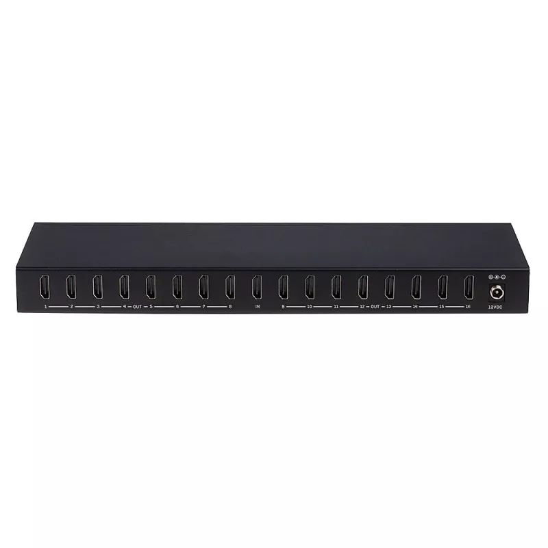 Lindy 16 prievadų HDMI 4K60 skirstytuvas 16x HDMI 3840x2160 Juoda