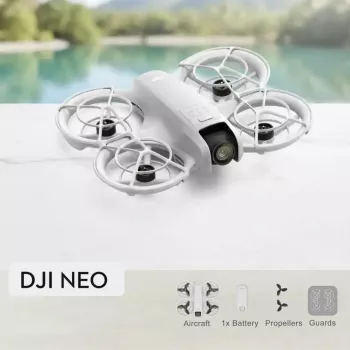 DJI Neo – lengvas 135 g dronas su 4K Ultra HD kamera, iki 18 min. skrydžio laiko vienu įkrovimu, be nuotolinio valdymo pulto