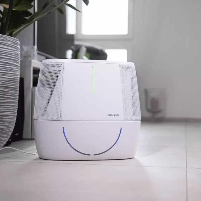 Ant grindų pastatomas oro ploviklis ir drėkintuvas Stylies ANTARES — 6 l talpa, 10 W, 1,42 kg, baltas