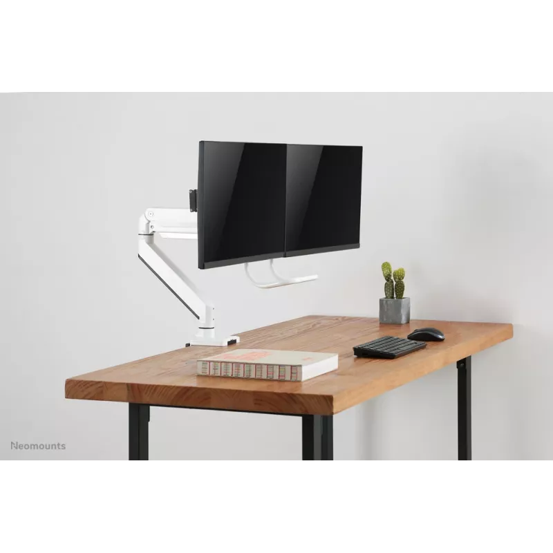 Neomounts NM-D775DXWHITE monitorio laikiklis 10-32 col. - dujinė spyruoklė - Topfix - 180°-stabdys