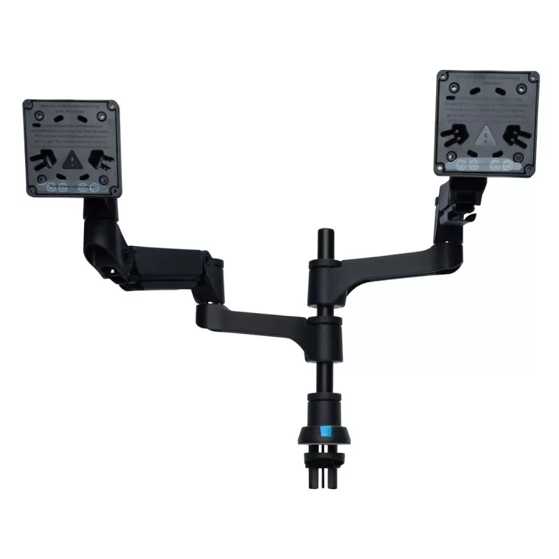 R-Go Tools Monitorio rankena R-Go Caparo Dual, dviem monitoriams, reguliuojama su dujine spyruokle, 3-9 kg keliamoji galia, 100% cirkuliari, juoda