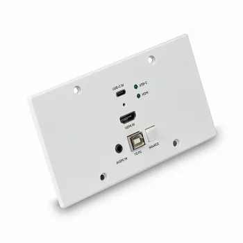 Lindy 150 m Cat.6 HDMI 4K60 ir Type C HDBaseT EU sieninė plokštė KVM plėtiklis, siųstuvas