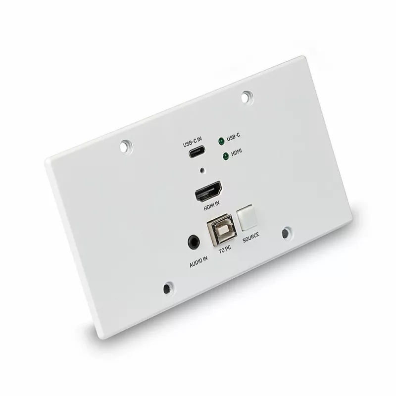 Lindy 150 m Cat.6 HDMI 4K60 ir Type C HDBaseT EU sieninė plokštė KVM plėtiklis, siųstuvas