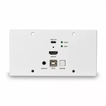 Lindy 150 m Cat.6 HDMI 4K60 ir Type C HDBaseT EU sieninė plokštė KVM plėtiklis, siųstuvas