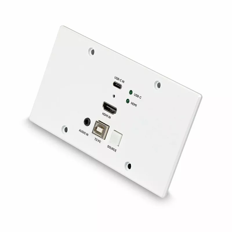Lindy 150 m Cat.6 HDMI 4K60 ir Type C HDBaseT EU sieninė plokštė KVM plėtiklis, siųstuvas