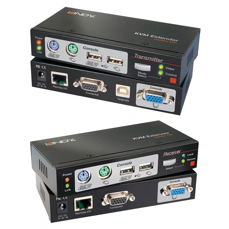 “Lindy” 300 m CAT5 KVM ilgintuvo rinkinys, USB ir VGA