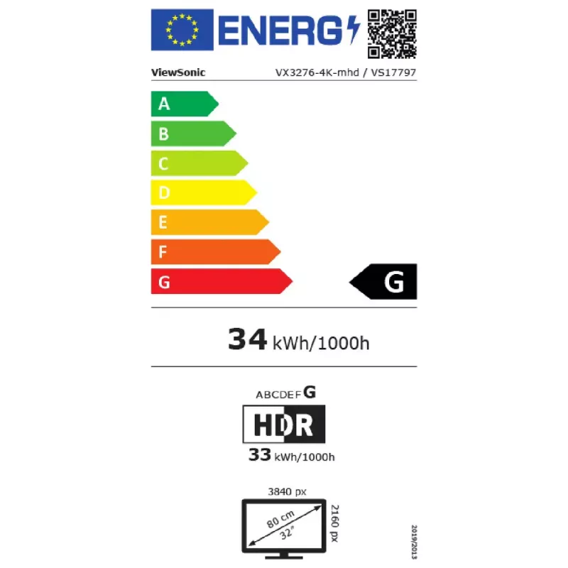 Viewsonic VX3276-4K-MHD-2 kompiuterio monitorius 81,3 cm (32 colių) 3840 x 2160 pikselių 4K Ultra HD LCD juodas, sidabrinis