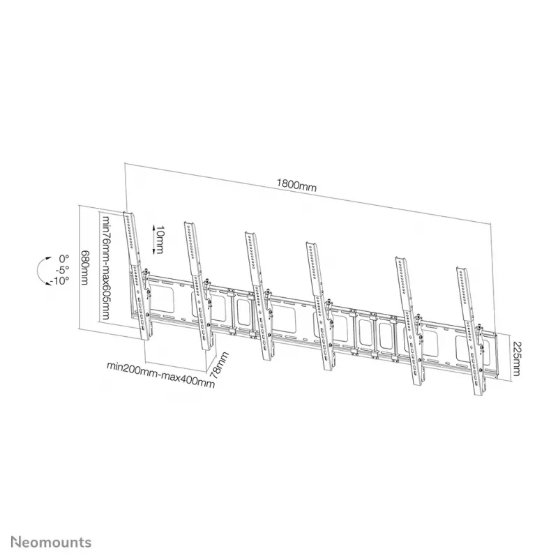 Neomounts NS-WMB300PJuoda Menuboard sieninis laikiklis 40-52 col. - pakreipiamas - vertikalus