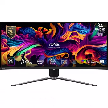 Monitorius MSI MAG 341CQP QD-OLED 34 colių UltraWide QHD 3440×1440, 21:9, 0,03 ms, USB stotelė, VESA, reguliuojamas aukštis